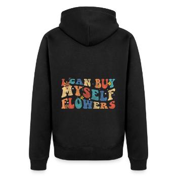flowers affection romance wedding - Unisex Premium Organic Zip Hoodie - black - Back - Nico (187cm)