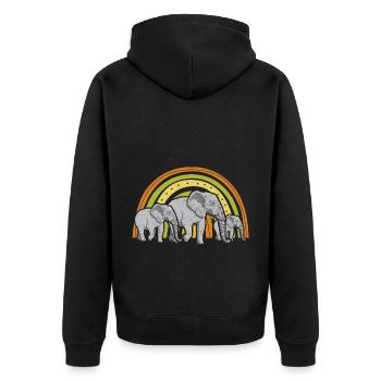 Elefantenliebhaber Wildtiere Tier-Safari Zootierpf - Unisex Premium Bio Zip Hoodie - Schwarz - Hinten - Nico (187cm)
