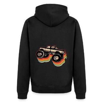 Monstertruck - Unisex Premium Bio Zip Hoodie - Schwarz - Hinten - Nico (187cm)