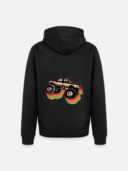 Monster truck - Unisex Premium Organic Zip Hoodie - black