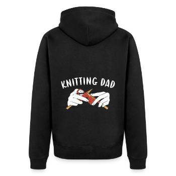 Knitting Dad Knitting - Unisex Premium Organic Zip Hoodie - black - Back - Nico (187cm)