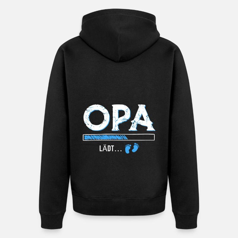 Opa lädt - Unisex Premium Bio Zip Hoodie - Schwarz