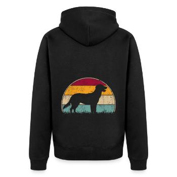 Nova Scotia Duck Tolling Great Retriever Vintage - Unisex Premium Organic Zip Hoodie - black - Back - Nico (187cm)