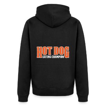 Hot Dog Eating Champion 11 - Unisex Premium Bio Zip Hoodie - Schwarz - Hinten - Nico (187cm)