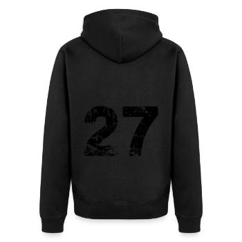 Maillot à 27 chiffres - Veste à capuche bio Premium Unisexe - noir - Dos - Nico (187cm)