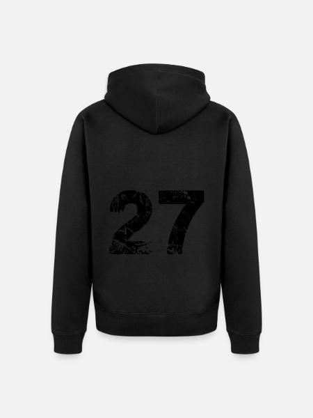 Maillot à 27 chiffres - Veste à capuche bio Premium Unisexe - noir