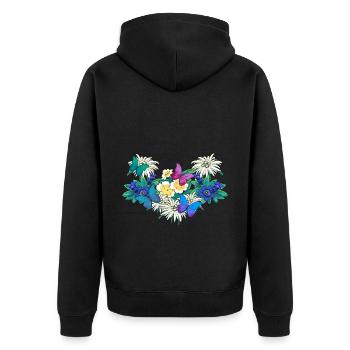 Early Spring Season Flowers Butterflies - Unisex Premium Organic Zip Hoodie - black - Back - Nico (187cm)