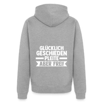 Scheidungsparty Geschieden Scheidung - Unisex Premium Bio Zip Hoodie - Grau meliert - Hinten - Nico (187cm)