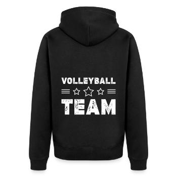 Volleyball Team - Unisex Premium Organic Zip Hoodie - black - Back - Nico (187cm)