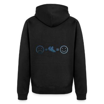 Herren Bobsport Bob Bob fahren Zweierbob Damen - Unisex Premium Bio Zip Hoodie - Schwarz - Hinten - Nico (187cm)