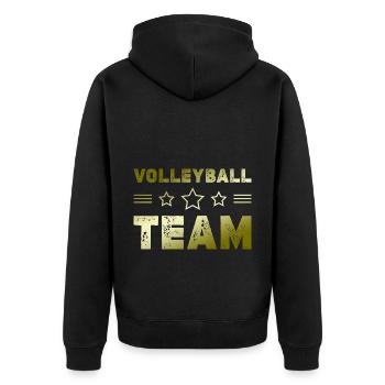 Volleyball Team - Unisex Premium Bio Zip Hoodie - Schwarz - Hinten - Nico (187cm)