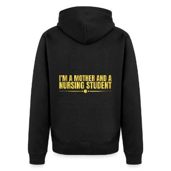 Je suis une mère et une étudiante infirmière 4 - Veste à capuche bio Premium Unisexe - noir - Dos - Nico (187cm)