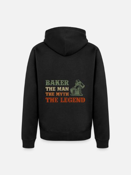 Baking rolls work - Unisex Premium Organic Zip Hoodie - black
