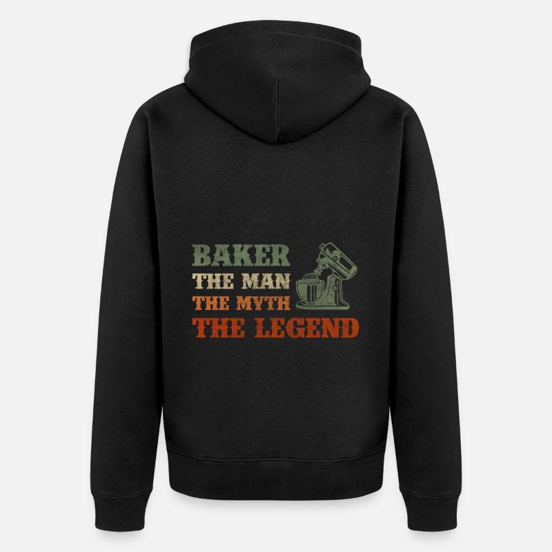 Baking rolls work - Unisex Premium Organic Zip Hoodie - black
