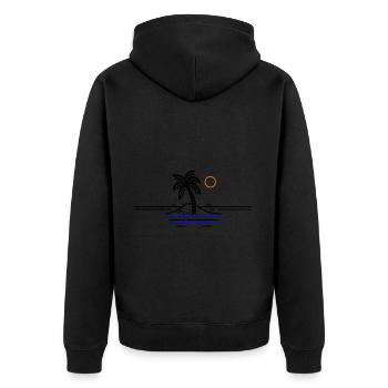 Palm Island Holidays - Unisex Premium Organic Zip Hoodie - black - Back - Nico (187cm)