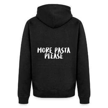 More Pasta Please 3 - Unisex Premium Organic Zip Hoodie - black - Back - Nico (187cm)
