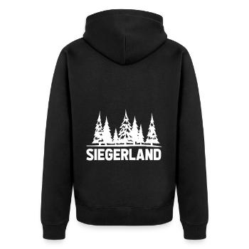 Siegerland Stadt Siegen Heimat Sejerlänner - Unisex Premium Bio Zip Hoodie - Schwarz - Hinten - Nico (187cm)