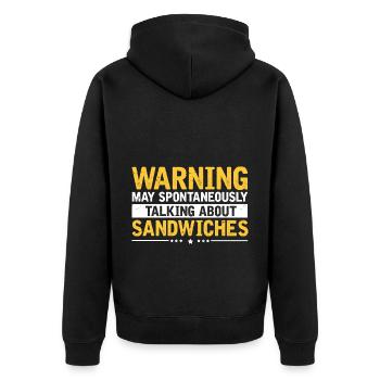 Day and Night Sandwich Food Gift FastFood - Unisex Premium Organic Zip Hoodie - black - Back - Nico (187cm)