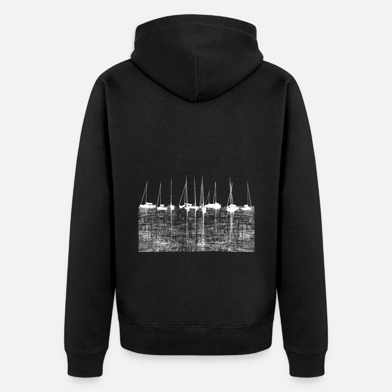 Propre bateau à Marina - Veste à capuche bio Premium Unisexe - noir
