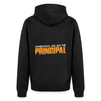Homeschool Dad Aka The Principal 4 - Unisex Premium Organic Zip Hoodie - black - Back - Nico (187cm)