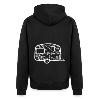Montagne - Caravane - (4) - Veste à capuche bio Premium Unisexe - noir - Dos - Nico (187cm)