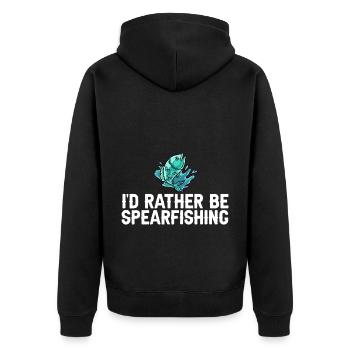 Speerfischen Speerfischer Fische Speer Fischer - Unisex Premium Bio Zip Hoodie - Schwarz - Hinten - Nico (187cm)