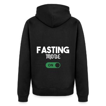 Ramadan Kareem fasten Muslim Geschenkidee - Unisex Premium Bio Zip Hoodie - Schwarz - Hinten - Nico (187cm)
