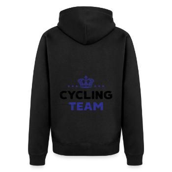 Cycling Team - Unisex Premium Organic Zip Hoodie - black - Back - Nico (187cm)