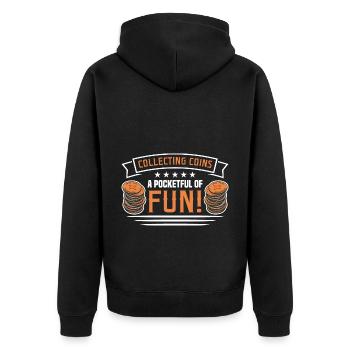 Coin Collector Numismatics Coin Collecting Coin Collection - Unisex Premium Organic Zip Hoodie - black - Back - Nico (187cm)