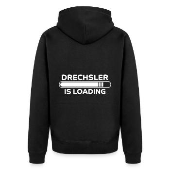 Drechsler Spruch Job Lustiges Drechsler Geschenk - Unisex Premium Bio Zip Hoodie - Schwarz - Hinten - Nico (187cm)