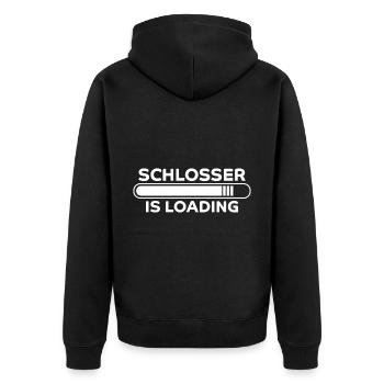 Schlosser Spruch Beruf Lustiges Schlosser Geschenk - Unisex Premium Bio Zip Hoodie - Schwarz - Hinten - Nico (187cm)