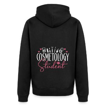 Cosmetologist Future - Unisex Premium Bio Zip Hoodie - Schwarz - Hinten - Nico (187cm)