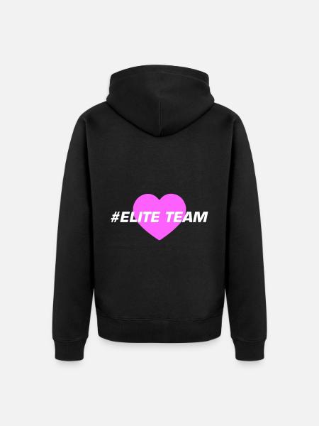 Elite Team Heart Love - Unisex Premium Organic Zip Hoodie - black