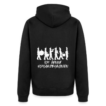 Spielmannszug Fanfarenzug Trommeln Trommler - Unisex Premium Bio Zip Hoodie - Schwarz - Hinten - Nico (187cm)