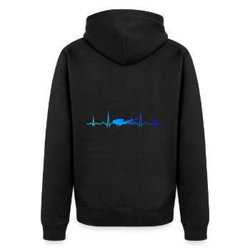 Scuba Taucher Diver Diving Herren Free Dive - Unisex Premium Bio Zip Hoodie - Schwarz - Hinten - Nico (187cm)