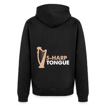 Conception de harpe pour harpiste et joueur de harpe - Veste à capuche bio Premium Unisexe - noir - Dos - Nico (187cm)