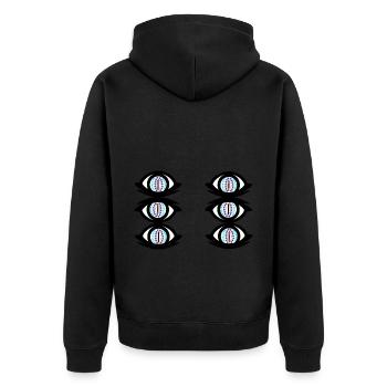 Eye Eyes Fantasy Spiritual Shaman Occult - Unisex Premium Organic Zip Hoodie - black - Back - Nico (187cm)
