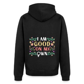 Feminist Women's Rights Female - Unisex Premium Bio Zip Hoodie - Schwarz - Hinten - Nico (187cm)