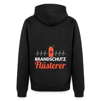 Brandschutz Flüsterer Brandschutzbeauftragter - Unisex Premium Bio Zip Hoodie - Schwarz - Hinten - Nico (187cm)