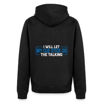 I Will Let My Cue Stick Do The Talking 4 - Unisex Premium Organic Zip Hoodie - black - Back - Nico (187cm)