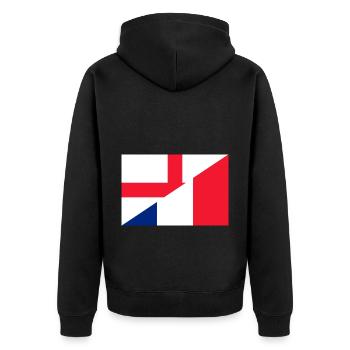 England France Flag Football - Unisex Premium Organic Zip Hoodie - black - Back - Nico (187cm)
