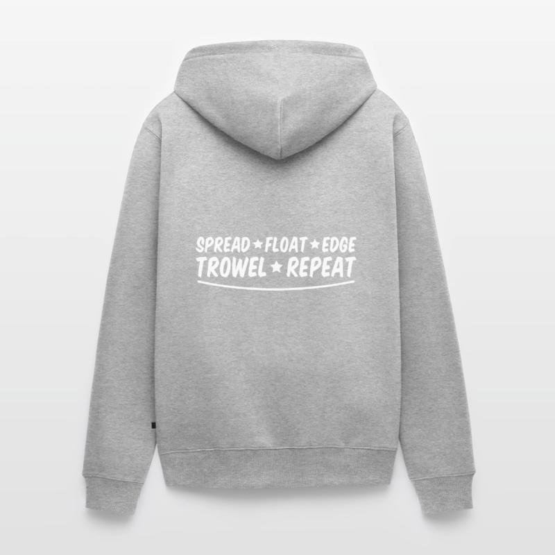 Spread Float Edge Trowel Repeat 2 Unisex Premium Organic Zip Hoodie