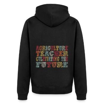La formation des enseignants agricoles de demain - Veste à capuche bio Premium Unisexe - noir - Dos - Nico (187cm)