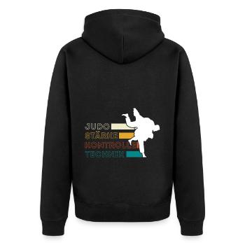 Judo Für Judoka Judo Kämpfer Judo Trainer Judo - Unisex Premium Bio Zip Hoodie - Schwarz - Hinten - Nico (187cm)