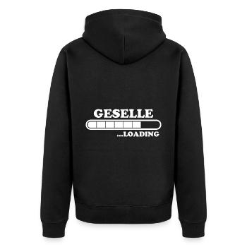Geselle Spruch Lustiges Gesellenprüfung Geschenk - Unisex Premium Bio Zip Hoodie - Schwarz - Hinten - Nico (187cm)