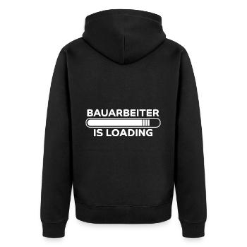 Bauarbeiter Spruch Lustiges Bauarbeiter Geschenk - Unisex Premium Bio Zip Hoodie - Schwarz - Hinten - Nico (187cm)