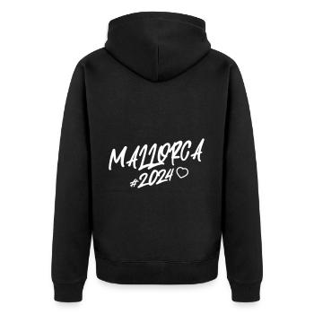 Majorque 2024 Coeur - Veste à capuche bio Premium Unisexe - noir - Dos - Nico (187cm)