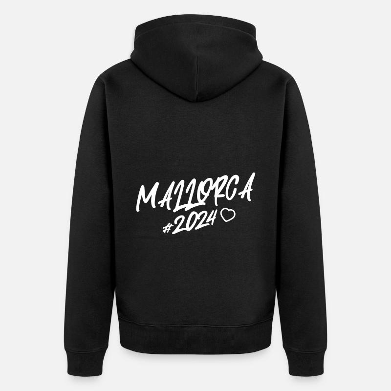 Majorque 2024 Coeur - Veste à capuche bio Premium Unisexe - noir