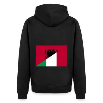 Drapeau de l’Albanie Italie - Veste à capuche bio Premium Unisexe - noir - Dos - Nico (187cm)