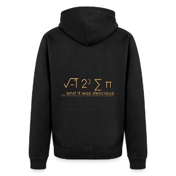 I Ate Some Pie And It Was Delicious 3 - Unisex Premium Organic Zip Hoodie - black - Back - Nico (187cm)
